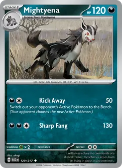 Mightyena card from Ascended Heroes, number 129/217