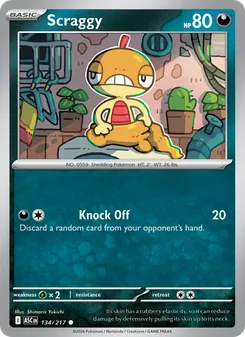 Scraggy card from Ascended Heroes, number 134/217