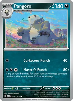 Pangoro card from Ascended Heroes, number 140/217