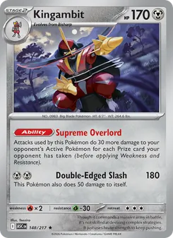 Kingambit card from Ascended Heroes, number 148/217