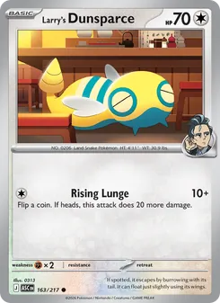 Larry's Dunsparce card from Ascended Heroes, number 163/217