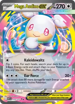 Mega Audino ex card from Ascended Heroes, number 172/217