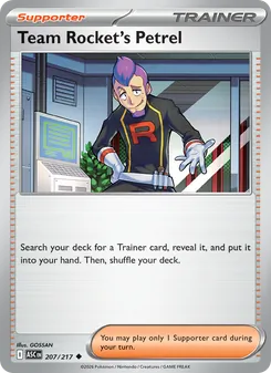 Team Rocket's Petrel card from Ascended Heroes, number 207/217