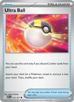 Ultra Ball card from Ascended Heroes, number 213/217