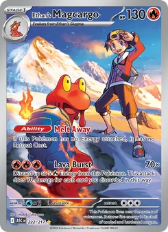 Ethan's Magcargo card from Ascended Heroes, number 222/217