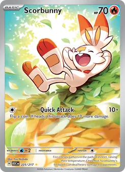 Scorbunny card from Ascended Heroes, number 225/217