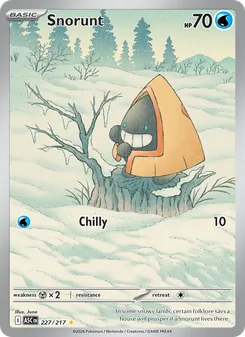 Snorunt card from Ascended Heroes, number 227/217