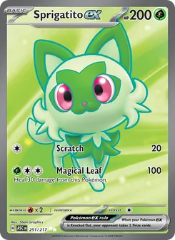 Sprigatito ex card from Ascended Heroes, number 251/217