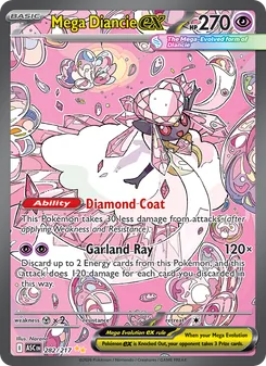 Mega Diancie ex card from Ascended Heroes, number 282/217