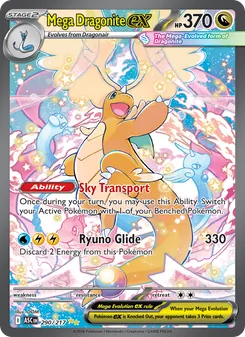 Mega Dragonite ex card from Ascended Heroes, number 290/217