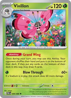 Vivillon card from Perfect Order, number 009/88