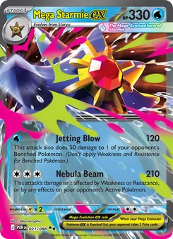 Mega Starmie ex card from Perfect Order, number 021/88