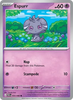 Espurr card from Perfect Order, number 033/88