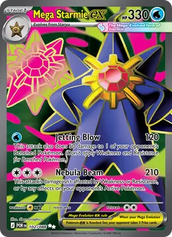 Mega Starmie ex card from Perfect Order, number 102/88