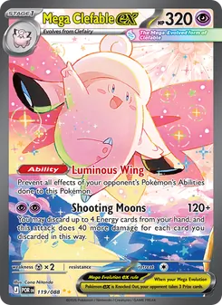 Mega Clefable ex card from Perfect Order, number 119/88
