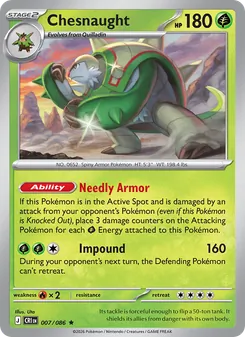 Chesnaught card from Chaos Rising, number 007/86