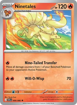 Ninetales card from Chaos Rising, number 009/86