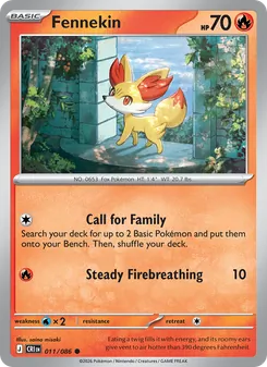 Fennekin card from Chaos Rising, number 011/86