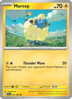 Mareep card from Chaos Rising, number 027/86