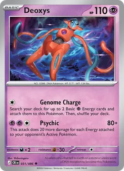 Deoxys card from Chaos Rising, number 031/86