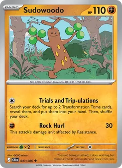 Sudowoodo card from Chaos Rising, number 043/86