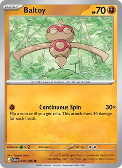 Baltoy card from Chaos Rising, number 046/86