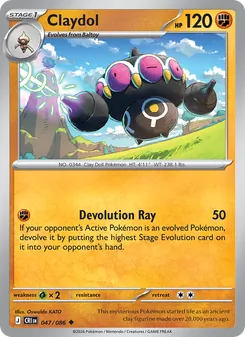 Claydol card from Chaos Rising, number 047/86