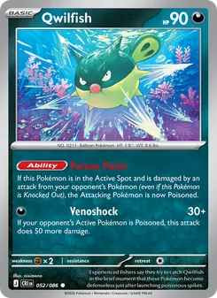 Qwilfish card from Chaos Rising, number 052/86