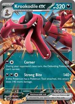 Krookodile ex card from Chaos Rising, number 055/86