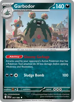 Garbodor card from Chaos Rising, number 057/86
