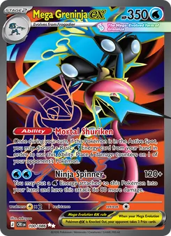 Mega Greninja ex card from Chaos Rising, number 100/86