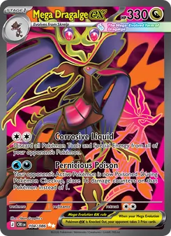 Mega Dragalge ex card from Chaos Rising, number 104/86