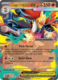 Mega Delphox ex card from Pitch Black, number 008/84