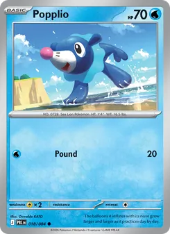 Popplio card from Pitch Black, number 018/84