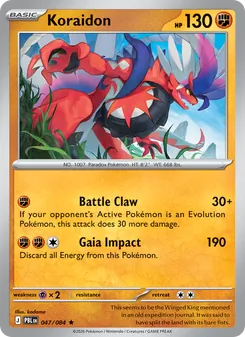 Koraidon card from Pitch Black, number 047/84