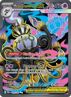 Mega Chandelure ex card from Pitch Black, number 099/84