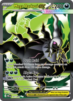 Mega Darkrai ex card from Pitch Black, number 101/84
