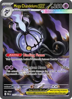 Mega Chandelure ex card from Pitch Black, number 115/84