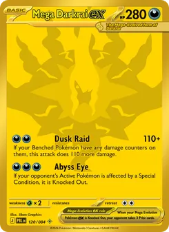 Mega Darkrai ex card from Pitch Black, number 120/84