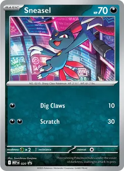 Sneasel card from MEP Black Star Promos, number 020
