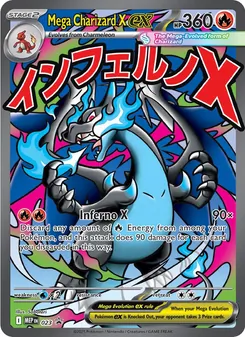 Mega Charizard X ex card from MEP Black Star Promos, number 023