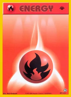 Fire Energy card from Neo Genesis, number 107/111