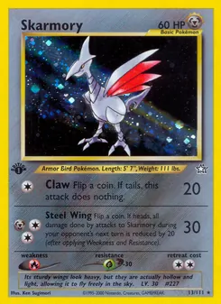 Skarmory card from Neo Genesis, number 13/111