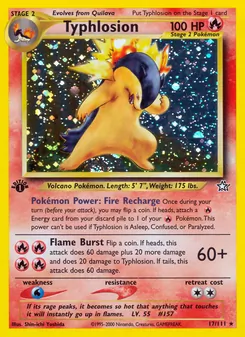 Typhlosion card from Neo Genesis, number 17/111