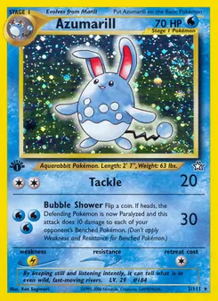 Azumarill card from Neo Genesis, number 2/111