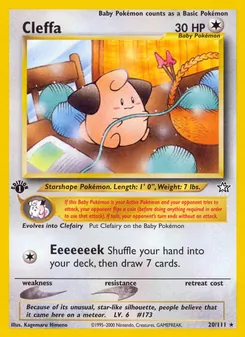 Cleffa card from Neo Genesis, number 20/111