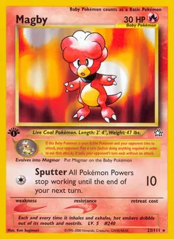 Magby card from Neo Genesis, number 23/111