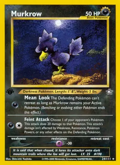 Murkrow card from Neo Genesis, number 24/111