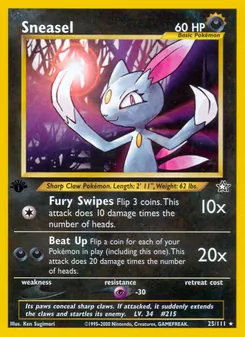 Sneasel card from Neo Genesis, number 25/111