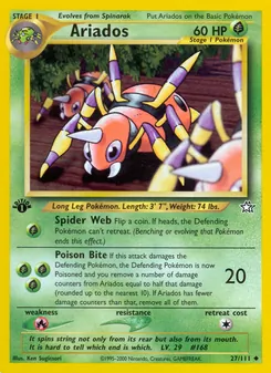 Ariados card from Neo Genesis, number 27/111